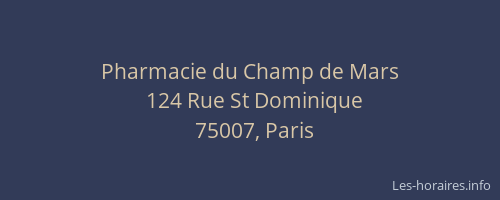 Pharmacie du Champ de Mars