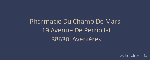 Pharmacie Du Champ De Mars