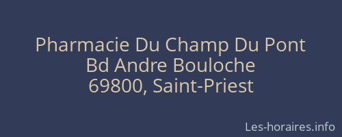 Pharmacie Du Champ Du Pont