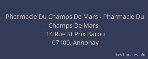 Pharmacie Du Champs De Mars - Pharmacie Du Champs De Mars
