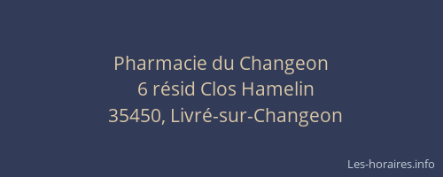 Pharmacie du Changeon