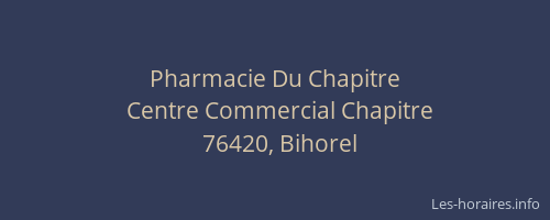 Pharmacie Du Chapitre
