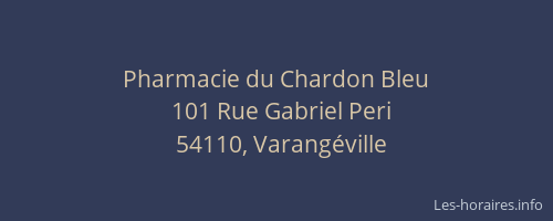 Pharmacie du Chardon Bleu