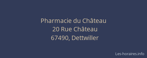 Pharmacie du Château