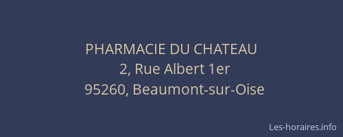 PHARMACIE DU CHATEAU