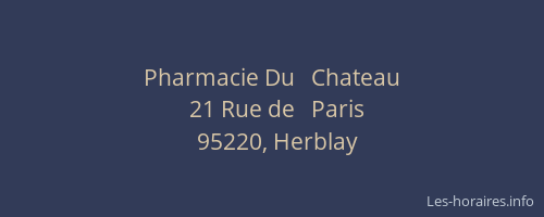 Pharmacie Du   Chateau