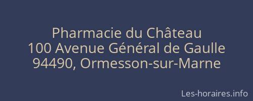 Pharmacie du Château