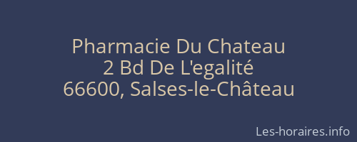 Pharmacie Du Chateau