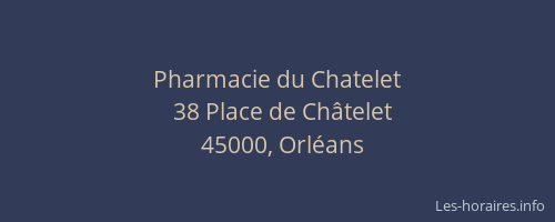 Pharmacie du Chatelet