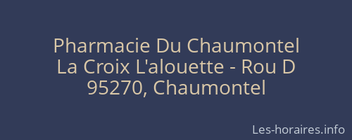 Pharmacie Du Chaumontel