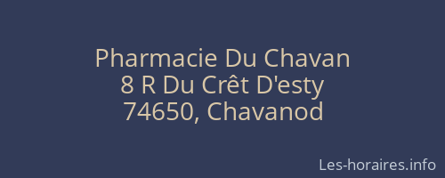 Pharmacie Du Chavan