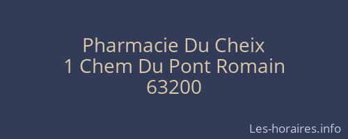Pharmacie Du Cheix
