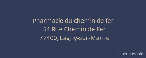 Pharmacie du chemin de fer