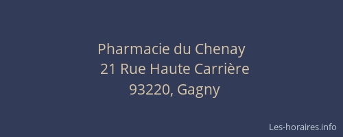 Pharmacie du Chenay