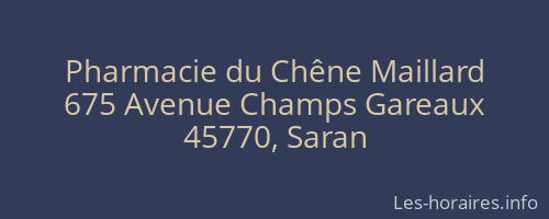 Pharmacie du Chêne Maillard