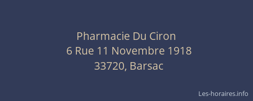 Pharmacie Du Ciron