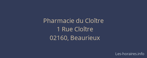 Pharmacie du Cloître
