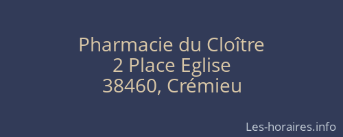 Pharmacie du Cloître