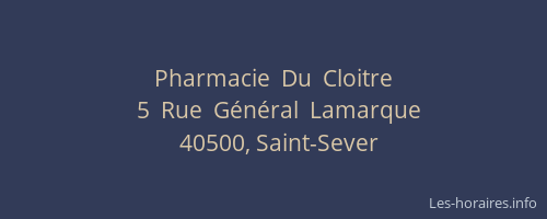 Pharmacie  Du  Cloitre