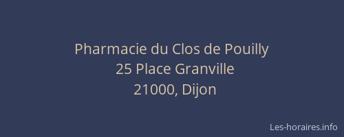 Pharmacie du Clos de Pouilly
