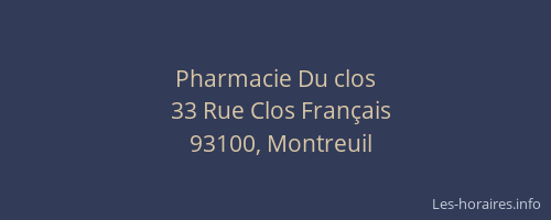 Pharmacie Du clos