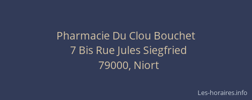 Pharmacie Du Clou Bouchet