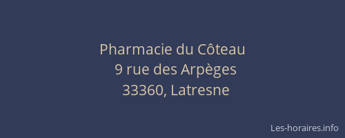 Pharmacie du C&ocirc;teau