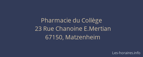 Pharmacie du Collège