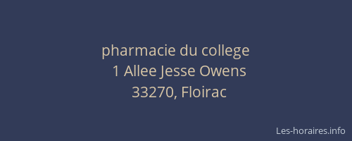 pharmacie du college
