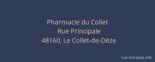 Pharmacie du Collet