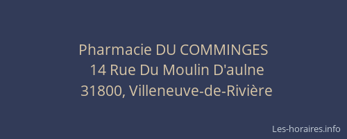 Pharmacie DU COMMINGES