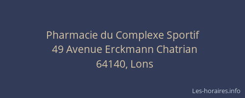 Pharmacie du Complexe Sportif