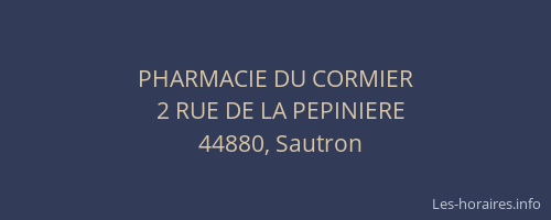 PHARMACIE DU CORMIER