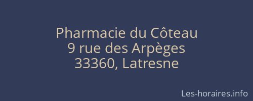 Pharmacie du Côteau