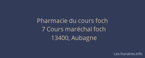 Pharmacie du cours foch