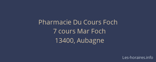 Pharmacie Du Cours Foch