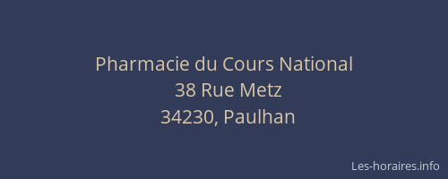 Pharmacie du Cours National