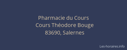 Pharmacie du Cours