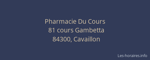 Pharmacie Du Cours