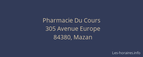 Pharmacie Du Cours