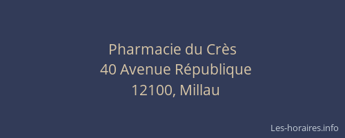 Pharmacie du Cr&egrave;s