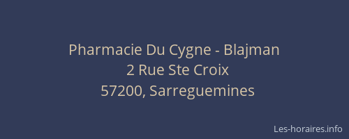 Pharmacie Du Cygne - Blajman