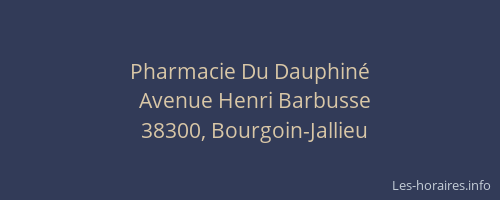 Pharmacie Du Dauphiné