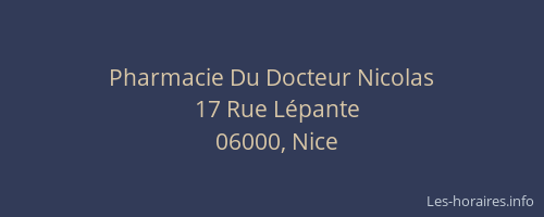 Pharmacie Du Docteur Nicolas