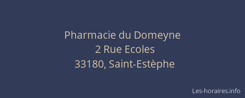 Pharmacie du Domeyne