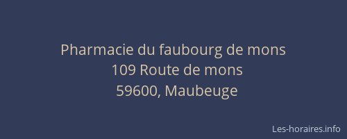 Pharmacie du faubourg de mons