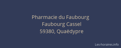 Pharmacie du Faubourg