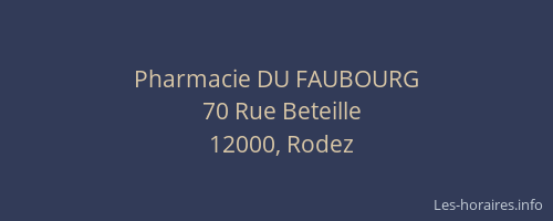 Pharmacie DU FAUBOURG