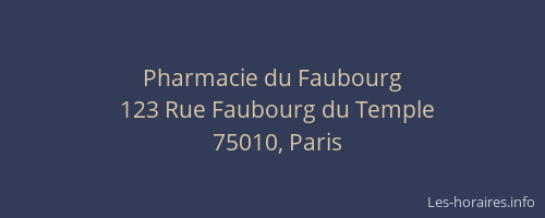 Pharmacie du Faubourg