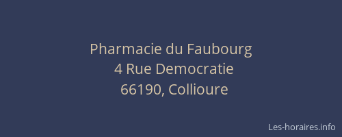 Pharmacie du Faubourg